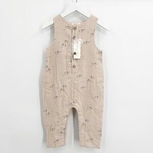 Rylee + Cru Size 3-6M Cotton Button Jumpsuit in Elephant Print